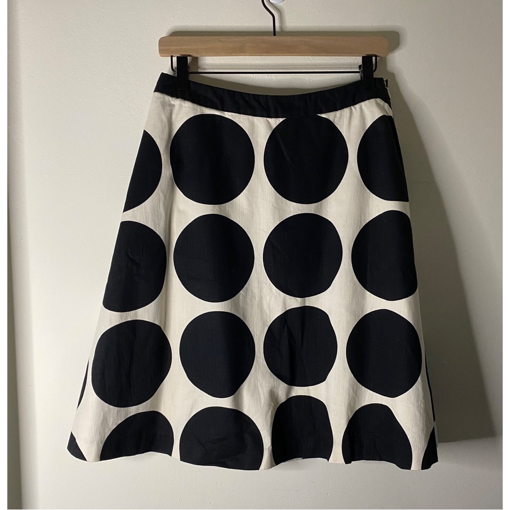 Boden Black and White Polka Dot A-Line Skirt, Size 6